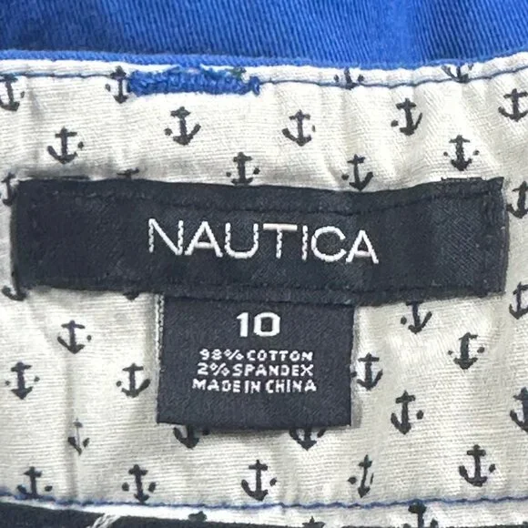 Nautica Womens Classic Fit Royal Blue Cotton Blend Shorts Size 10 Beachy Summer - Picture 5 of 10